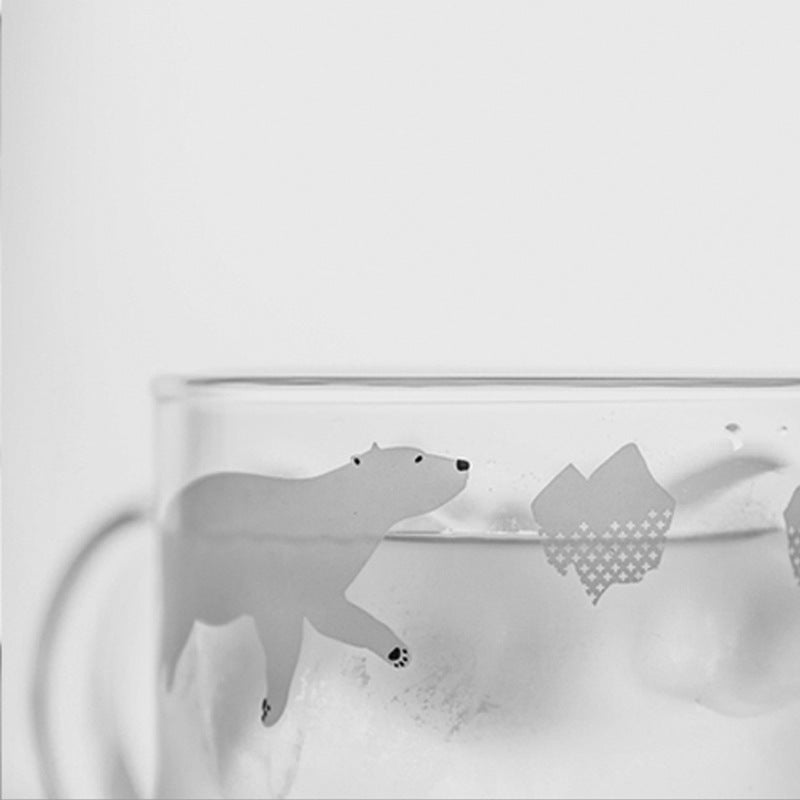 Taza linda de cristal hecha a mano Polar