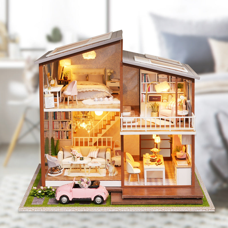 Shelf Decor | Loft Villa Handmade Small House Model Creative Birthday