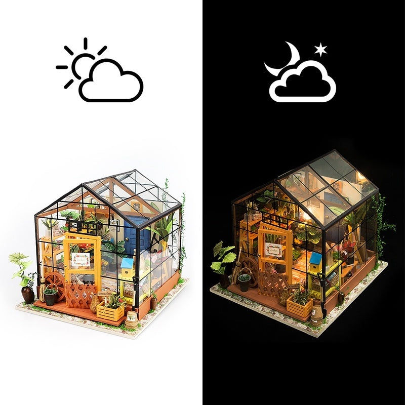 Bookshelf Decor | Miniture House | Robotime Miniature Doll House Diy Kathy's Green Garden