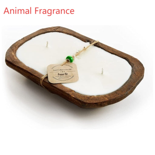 Velas de Lavanda Retro de Madera con Tres Mechas para Aromaterapia