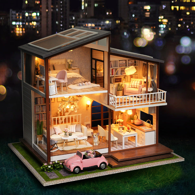 Shelf Decor | Loft Villa Handmade Small House Model Creative Birthday