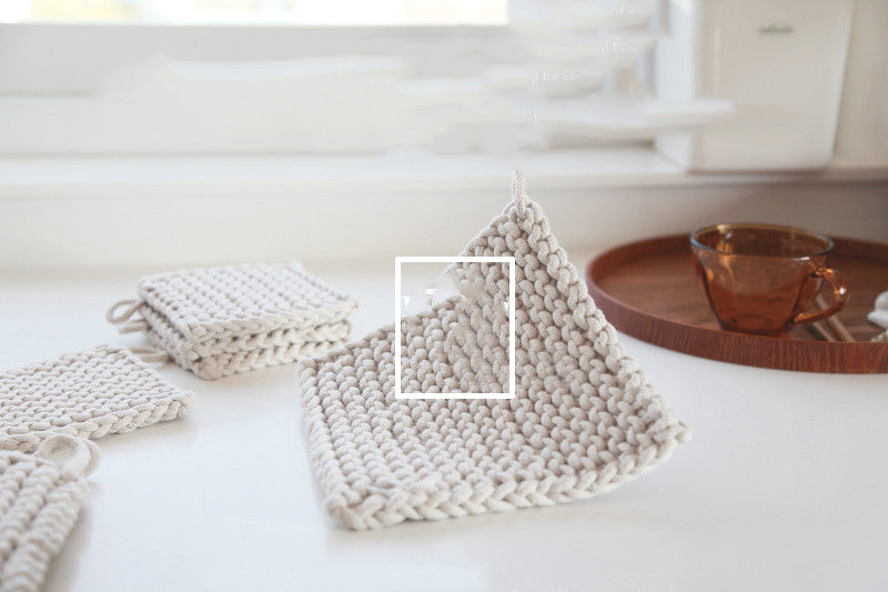 Posavasos de algodón simple hecho a mano/manopla