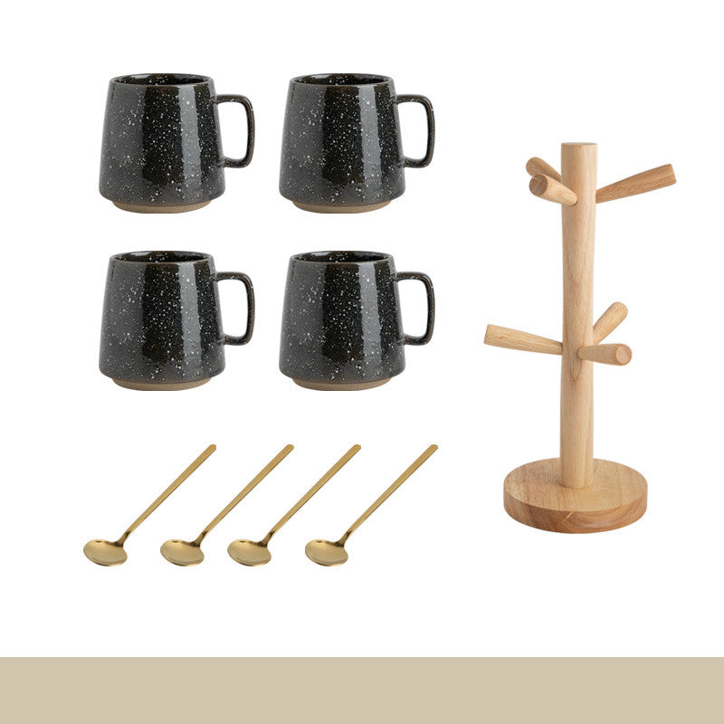 Taza de gres japonesa estilo retro de nicho