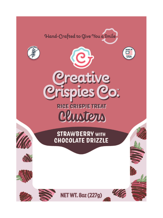 Mezcla crujiente de fresa cubierta de chocolate en racimos
