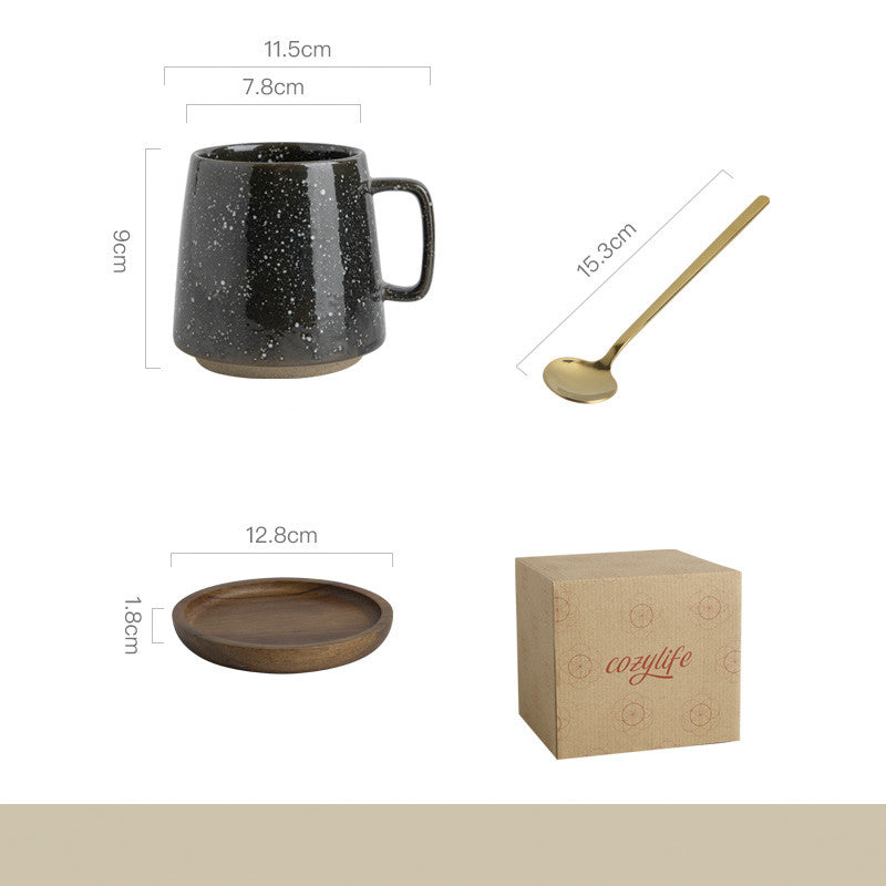 Taza de gres japonesa estilo retro de nicho