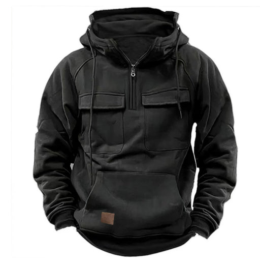 Sudadera con capucha y cremallera para hombre, con cordón y bolsillos, diseño de moda casual deportiva