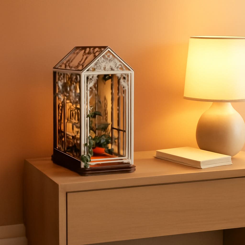 Book Case | Diy Garden House Book Nook Kit with LED