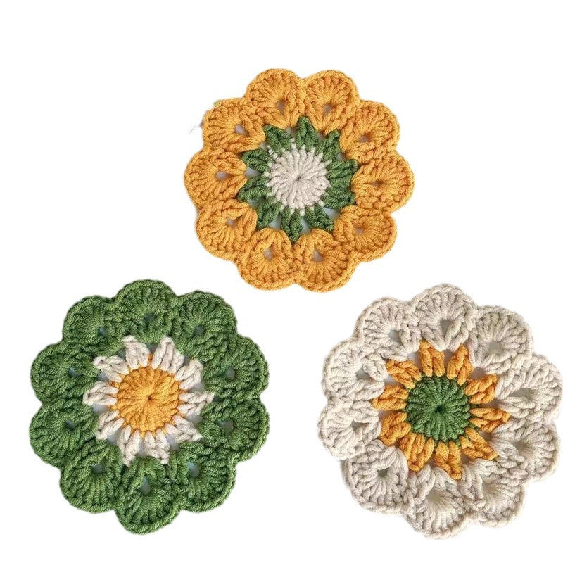 Posavasos de ganchillo con forma de flor