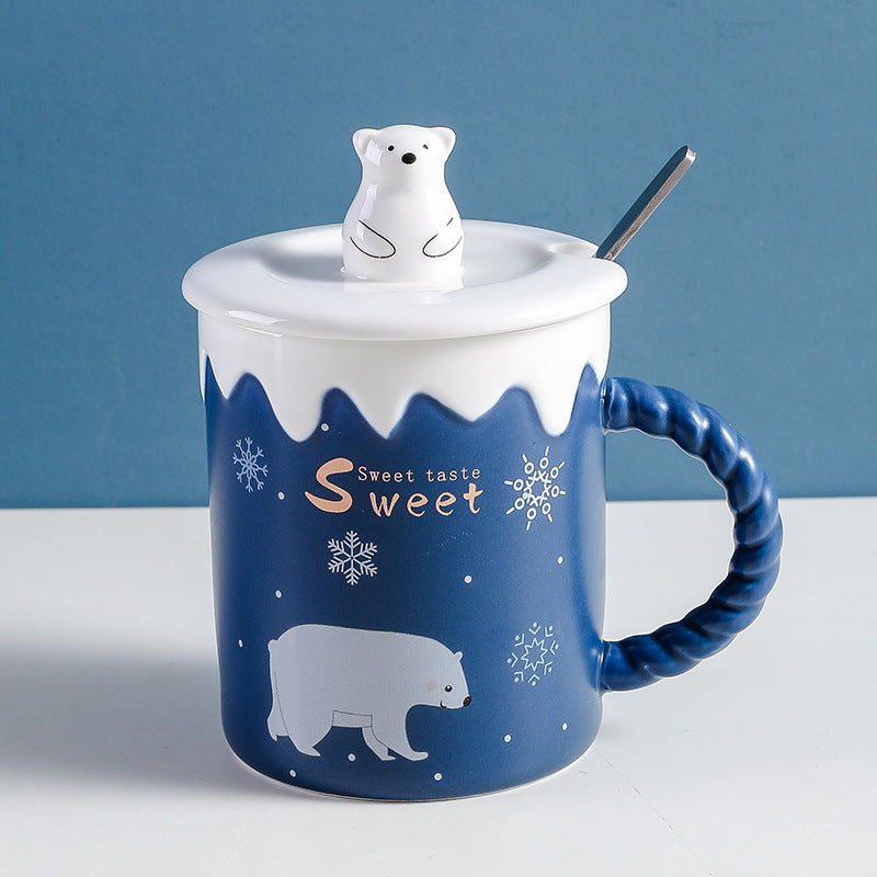 かわいいシロクマのマグカップ 陶器のマグカップ