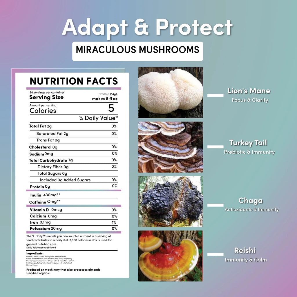 Herbal Coffee | Teeccino | Miraculous Mushrooms® Adapt & Protect Instant Herbal Coffee