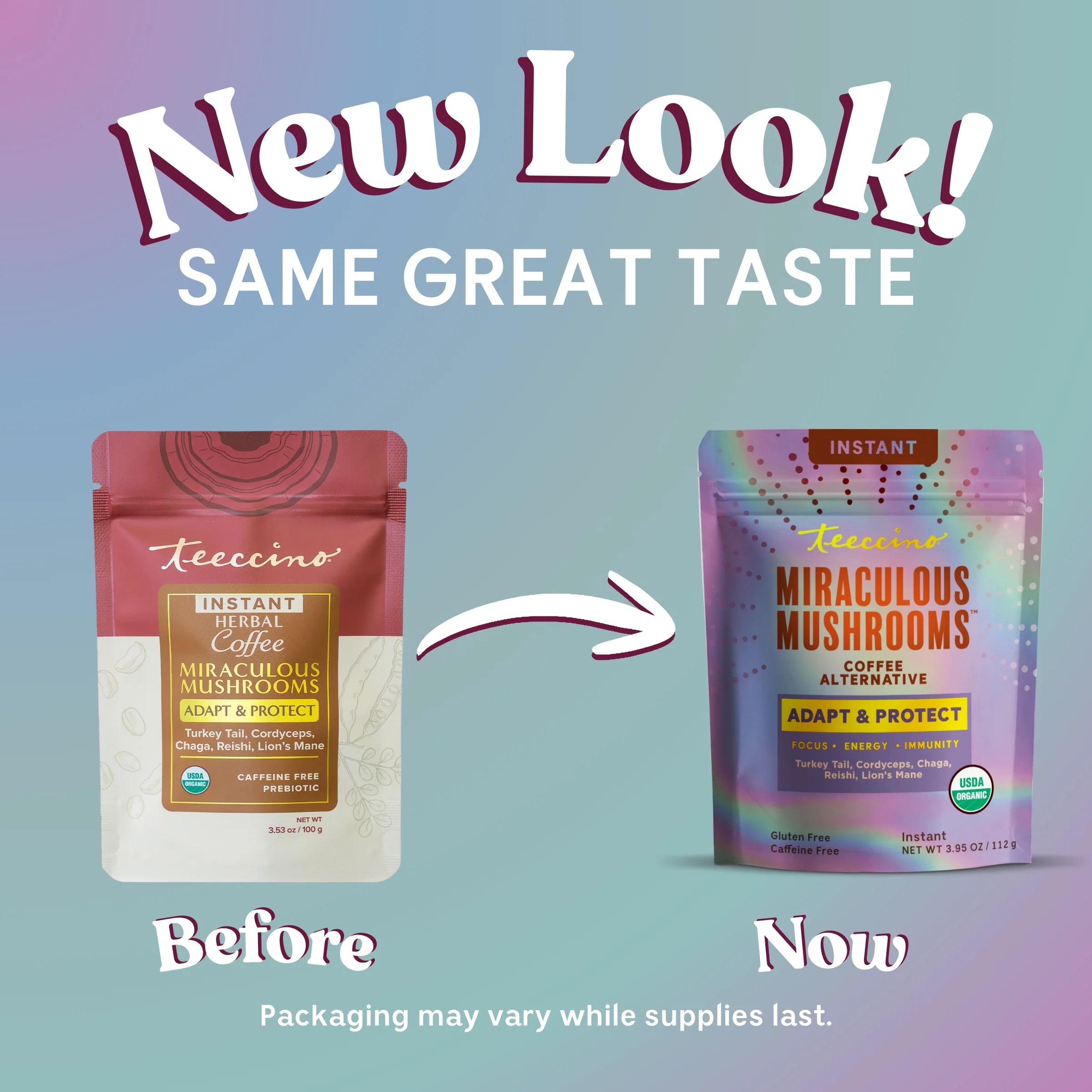 Herbal Coffee | Teeccino | Miraculous Mushrooms® Adapt & Protect Instant Herbal Coffee