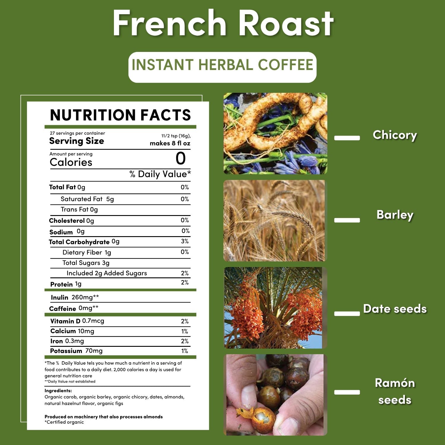 Herbal Coffee | Teeccino | Instant French Roast Herbal Coffee