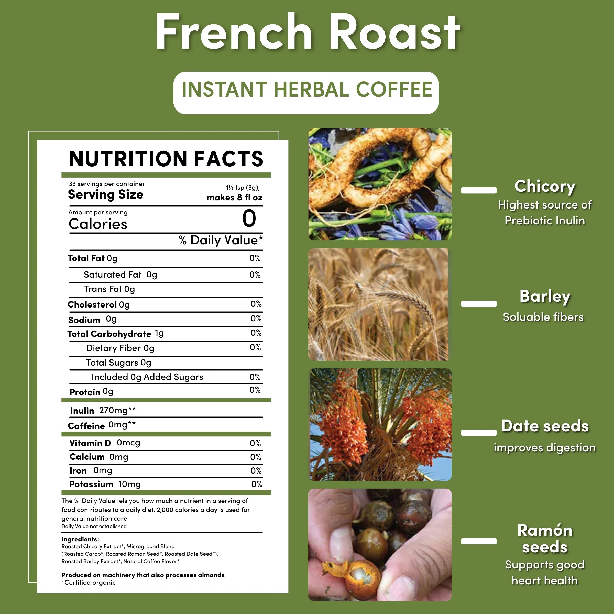 Herbal Coffee | Teeccino | Instant French Roast Herbal Coffee