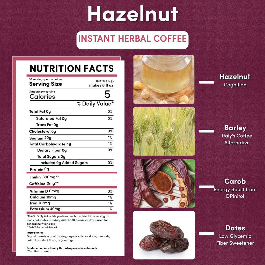 Herbal Coffee | Teeccino | Instant Hazelnut Herbal Coffee