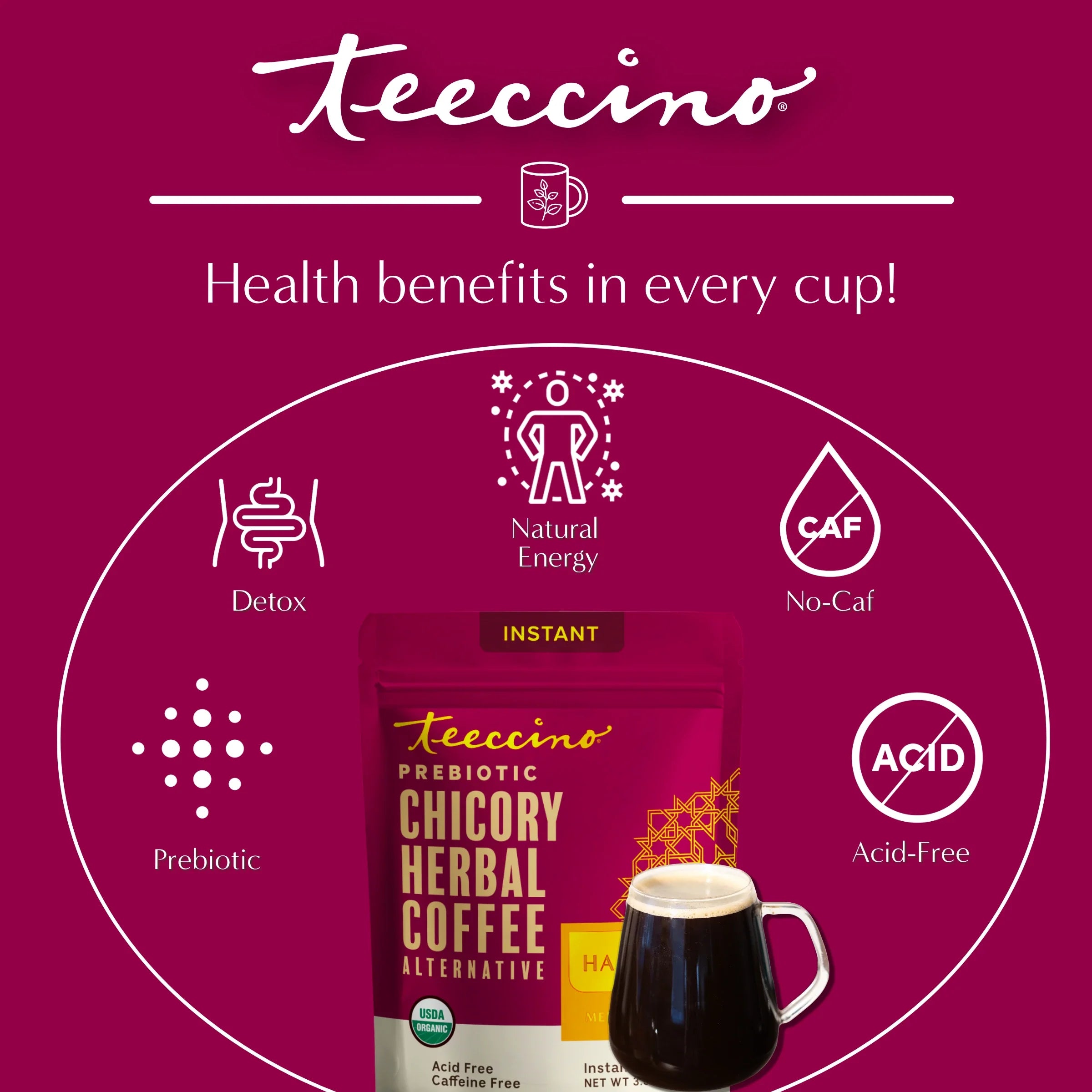 Herbal Coffee | Teeccino | Instant Hazelnut Herbal Coffee