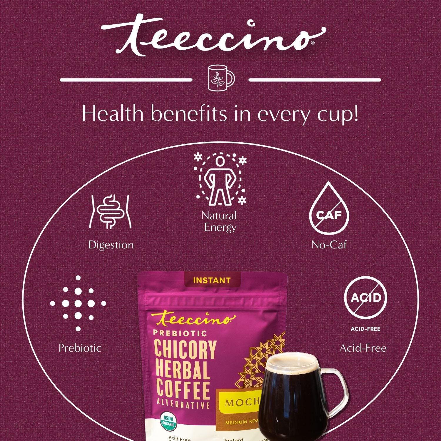 Herbal Coffee | Teeccino | Instant Mocha Herbal Coffee