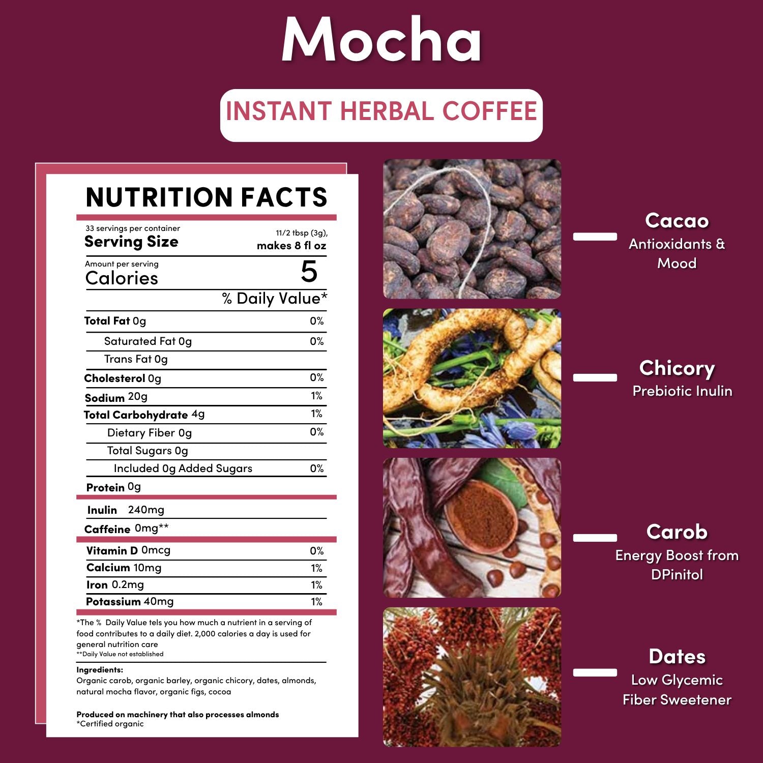 Herbal Coffee | Teeccino | Instant Mocha Herbal Coffee