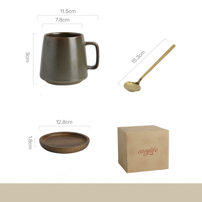 Taza de gres japonesa estilo retro de nicho
