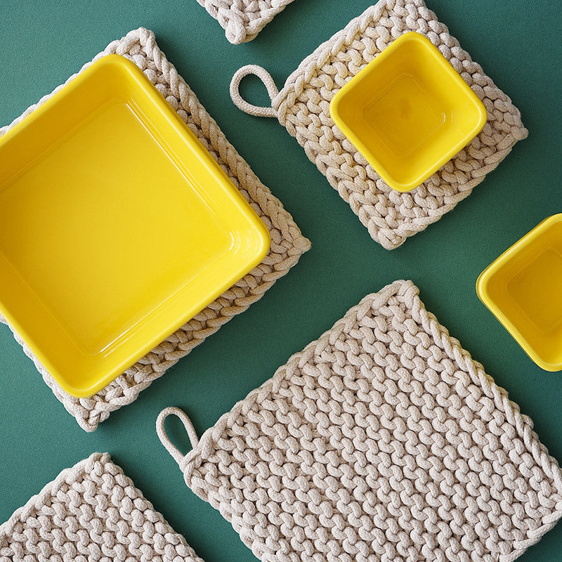 Posavasos de algodón simple hecho a mano/manopla