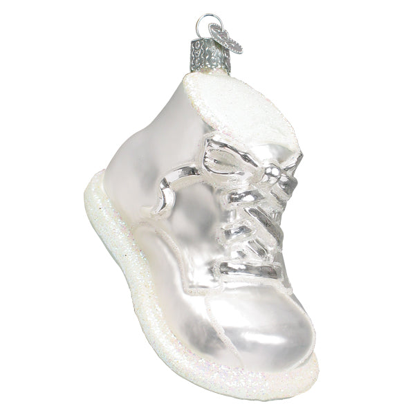 Adorno de zapato de bebé blanco
