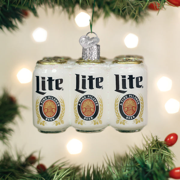 Adorno de seis cervezas Miller Lite