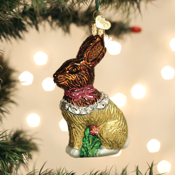 Adorno de conejo de Pascua de chocolate