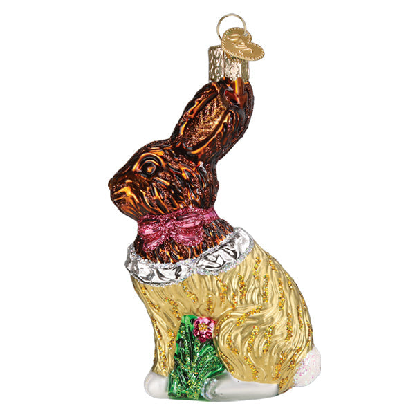 Adorno de conejo de Pascua de chocolate