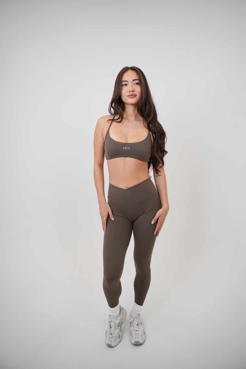 My Time Is Divine Brown Esculpe el Legging con Cintura en V