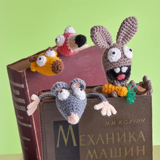 Marcapáginas de ganchillo casero con dibujos de animales
