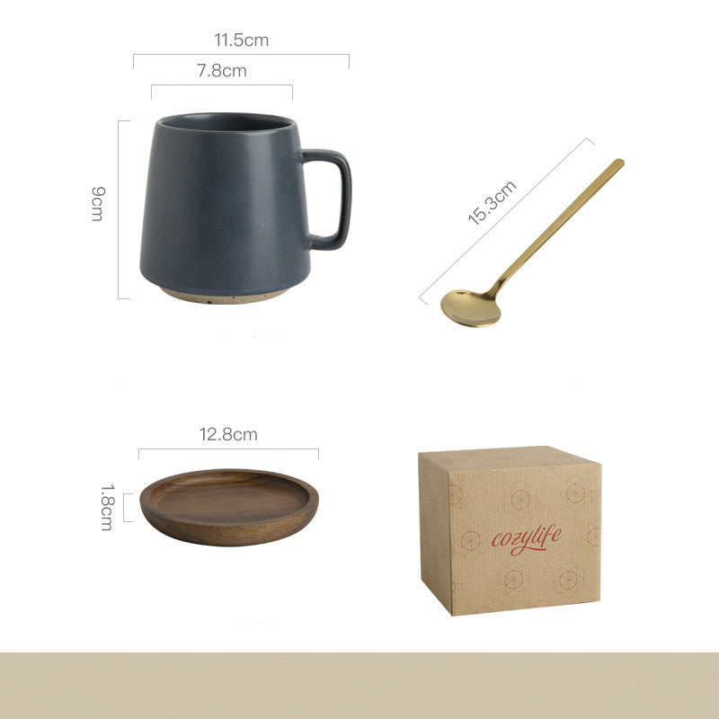 Taza de gres japonesa estilo retro de nicho