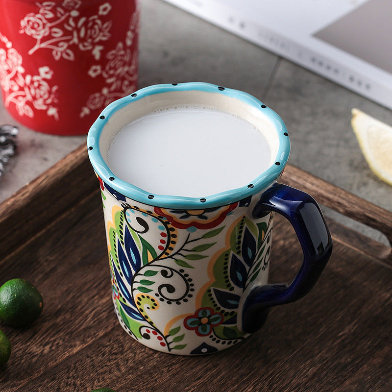 Taza de cerámica japonesa pintada a mano en oferta