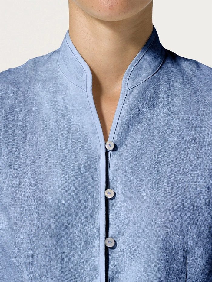 100 Linen Hand Button Fitted Jacket Amelia