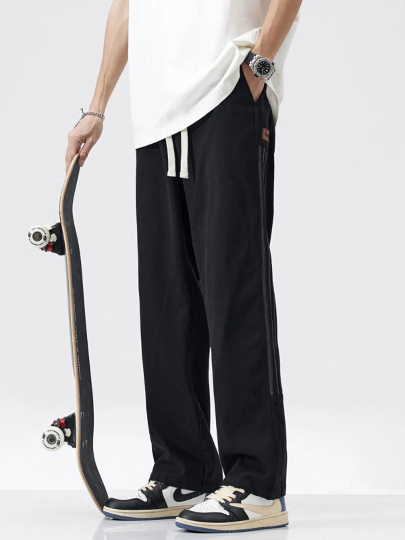 Men's Full Size Loose-Fit Drawstring Casual Pants
