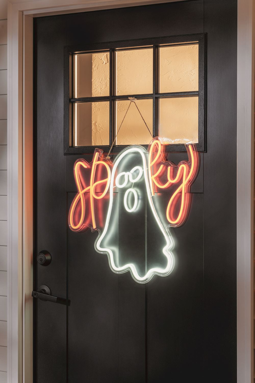 Fall & Halloween | Spooky Ghost Neon Sign Door Hanger