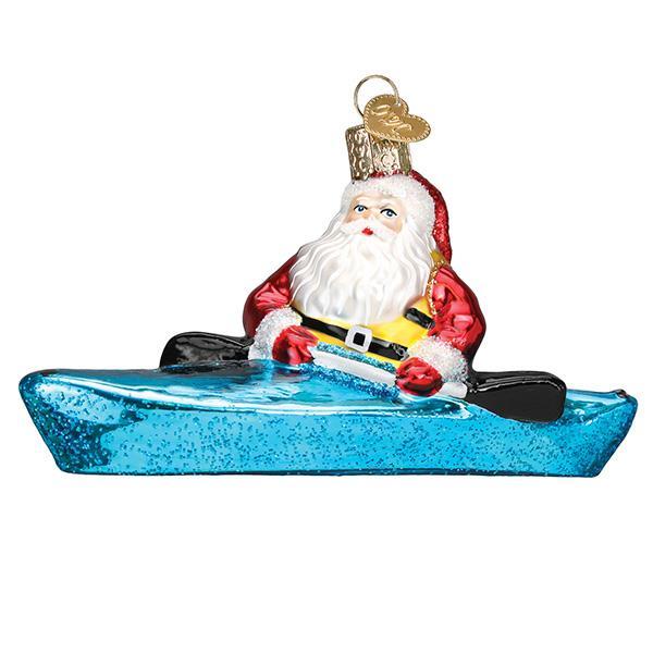 Adorno de Papá Noel en kayak