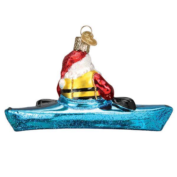 Adorno de Papá Noel en kayak