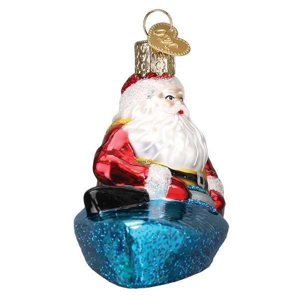 Adorno de Papá Noel en kayak