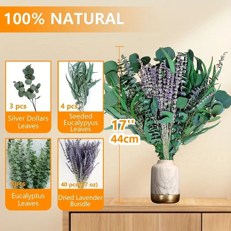 Planta decorativa de eucalipto natural de lavanda para ducha