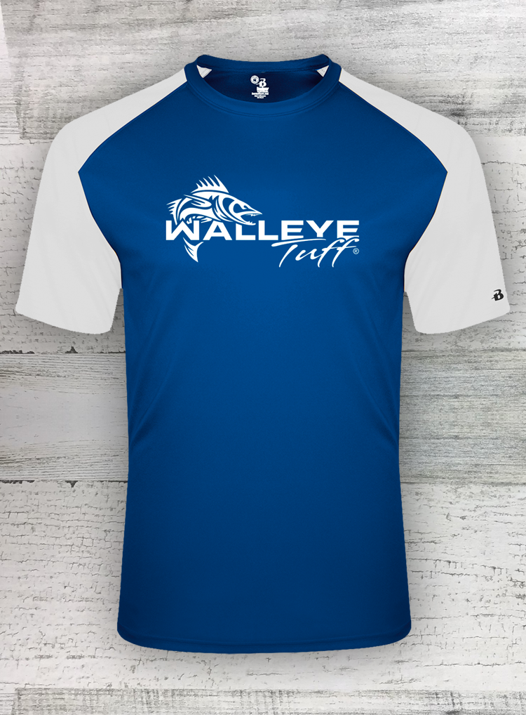 Walleye Tuff - スポーツシリーズ - ロイヤルブルー/ホワイト - ブレイクアウト半袖パフォーマンスTシャツ