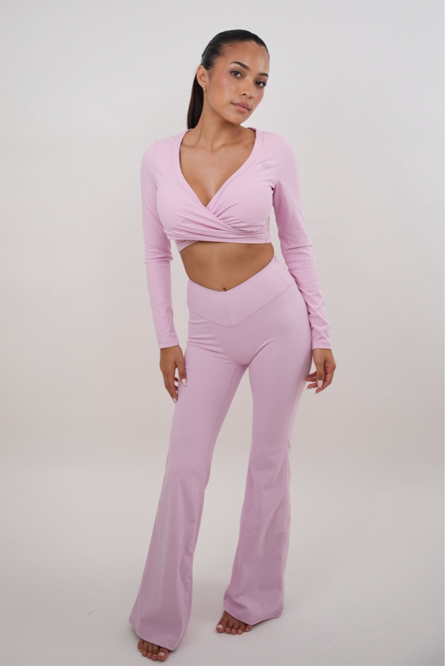 Legging elástico acampanado rosa "I Am Present"