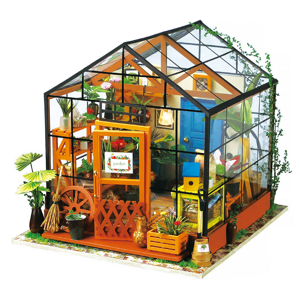 Robotime Miniature Doll House DIY Kathy's Green Garden with Furniture is a DIY miniature dollhouse kit selected for miniature displays, craft projects, model building, creative gifts, and hands-on assembly. DIY kit format supports hands-on assembly, miniature displays, model-building, and creative gift giving. A strong fit for crafters, miniature collectors, creative teens or adults, and hands-on gift recipients. Available color options help shoppers choose the right version from the listing variants.