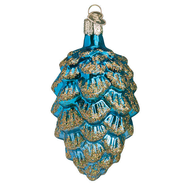 Adorno de piña de pino Ponderosa azul