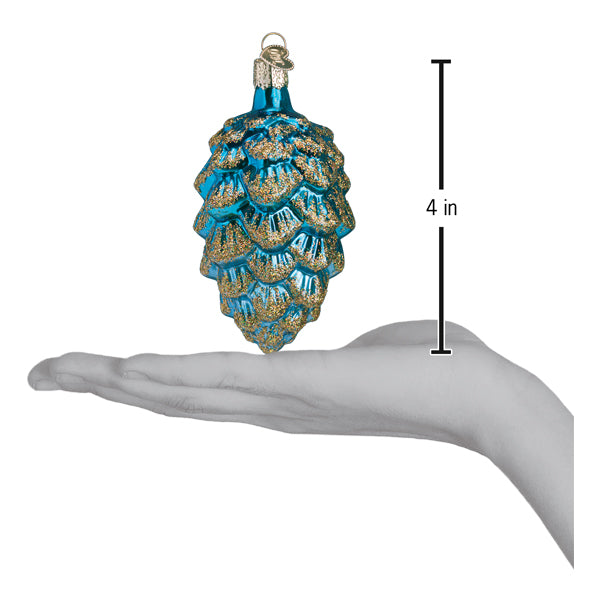 Adorno de piña de pino Ponderosa azul