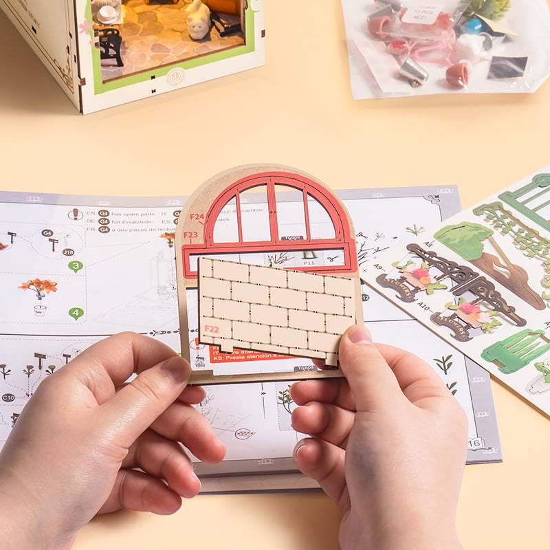 Bookshelf Decor | Miniature House | Floral Corner Diy Book Nook Shelf Insert