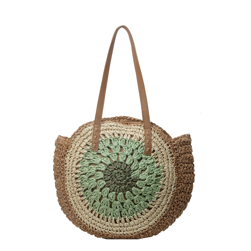 Bolso de paja de ganchillo de un solo hombro