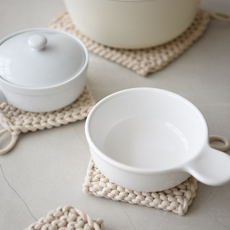Posavasos de algodón simple hecho a mano/manopla