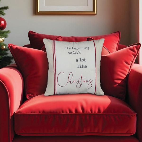 18" Almohada Cuadrada "It's Beginning to Look a Lot Like Christmas"
