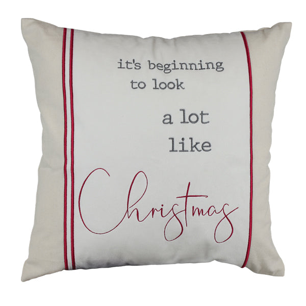 18" Almohada Cuadrada "It's Beginning to Look a Lot Like Christmas"