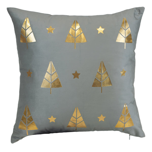 Cojín cuadrado de 45 cm con diseño de árbol dorado