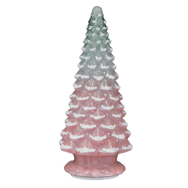 Árbol de Mesa de Cristal Rosa Iluminado de 14"